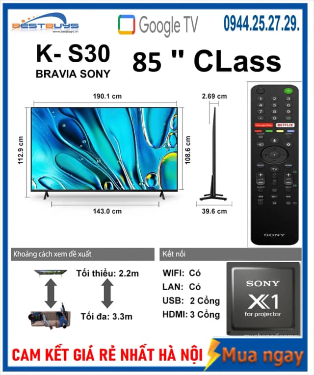 So sánh giá Google Tivi Sony 4K 85 inch K-85S30 rẻ nhất? - Ảnh 10