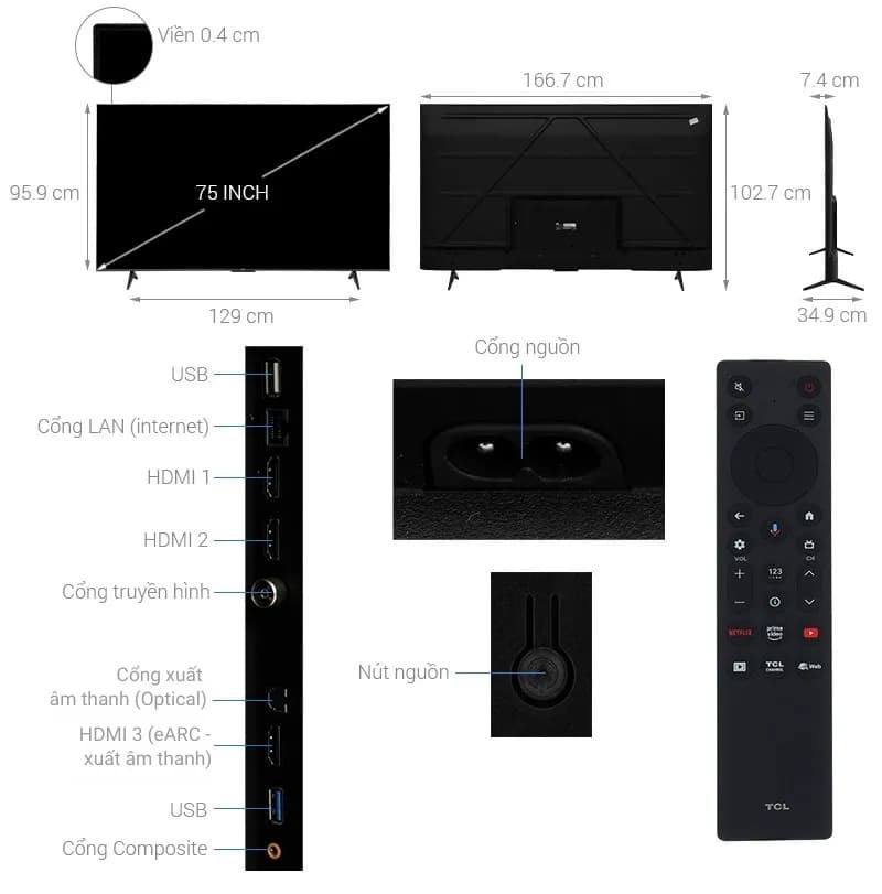Google Tivi TCL AI 4K 75 inch 75P69K - Giá rẻ nhất hôm nay - Ảnh 7