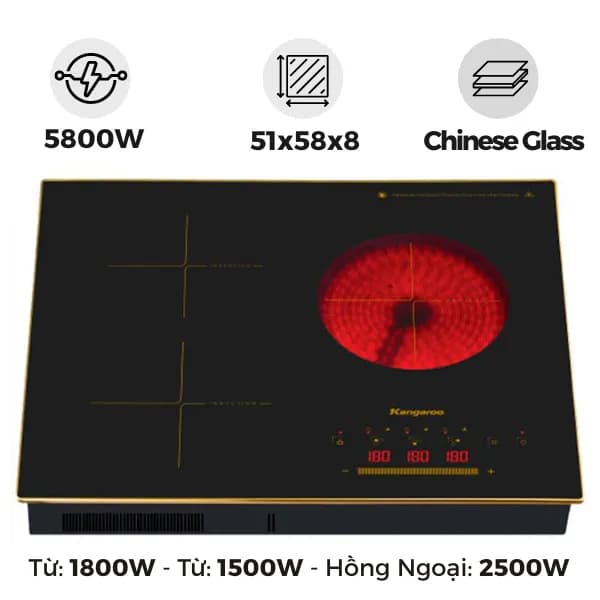 Bếp từ hồng ngoại 3 vùng nấu âm Kangaroo KG446i 5800W - Giá rẻ nhất hôm nay - Ảnh 19