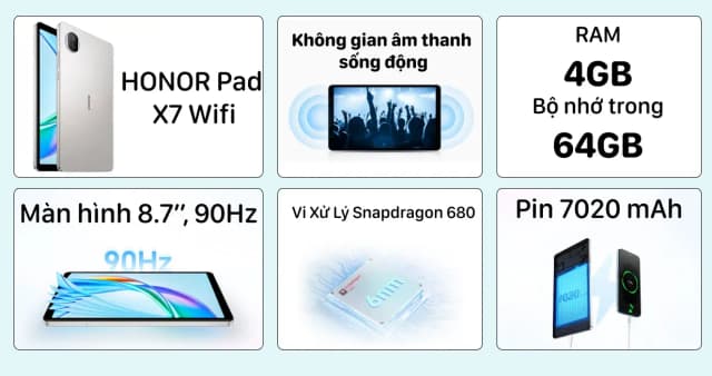 Máy tính bảng Honor Pad X7 WiFi 4GB/64GB - 10