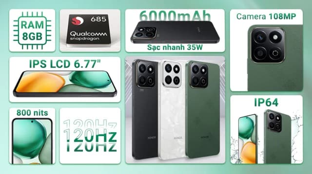 Điện thoại Honor X7d 8GB/256GB - 16