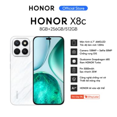 Điện thoại HONOR X8c 8GB/512GB - 16