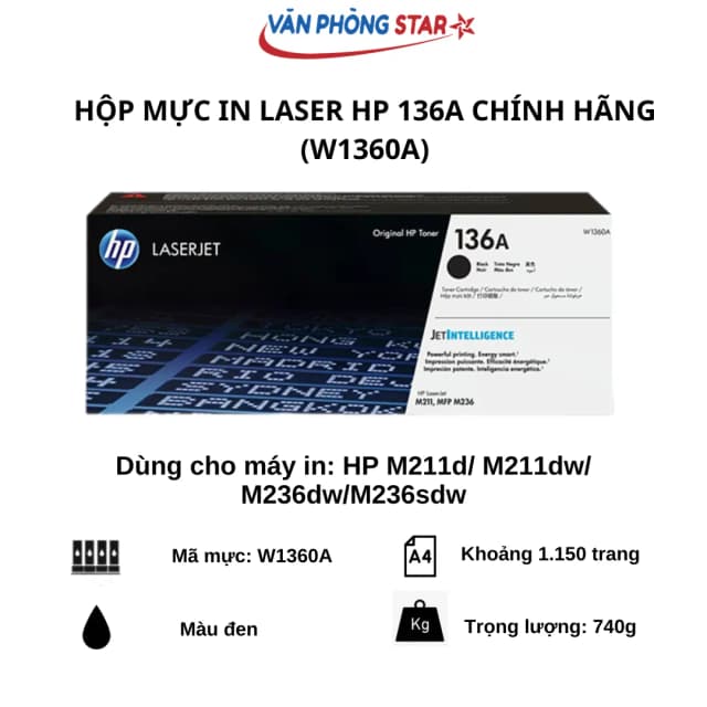 So sánh giá Hộp mực in laser HP 136A W1360A Đen (dành cho M211d/M211dw/M236dw/M236sdw) rẻ nhất? - Ảnh 17
