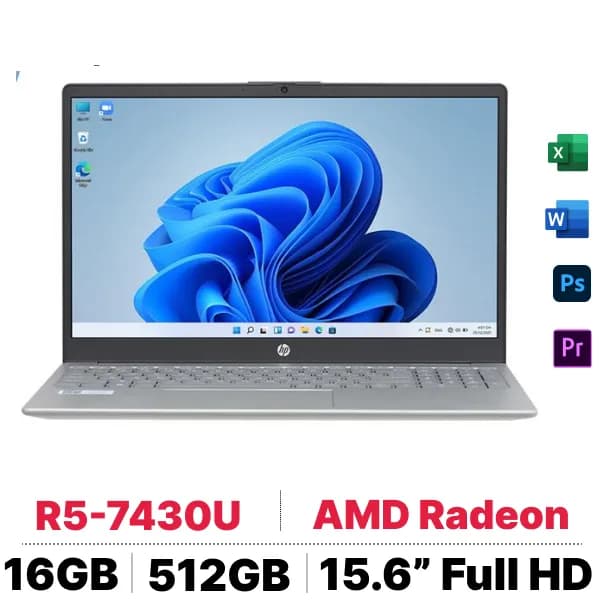 Laptop HP 15 fc0085AU - A6VV8PA (R5 7430U, 16GB, 512GB, Full HD, Win11) - 17