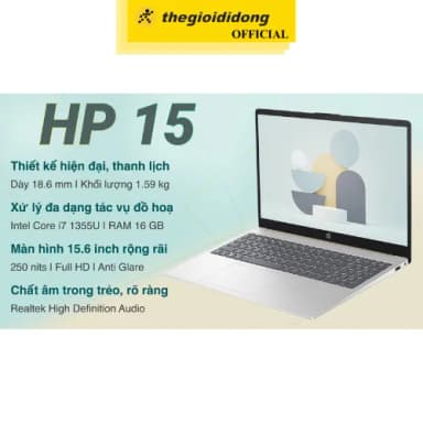 Laptop HP 15 fd0015TU - A19C5PA (i7 1355U, 16GB, 512GB, Full HD, Win11) - 18