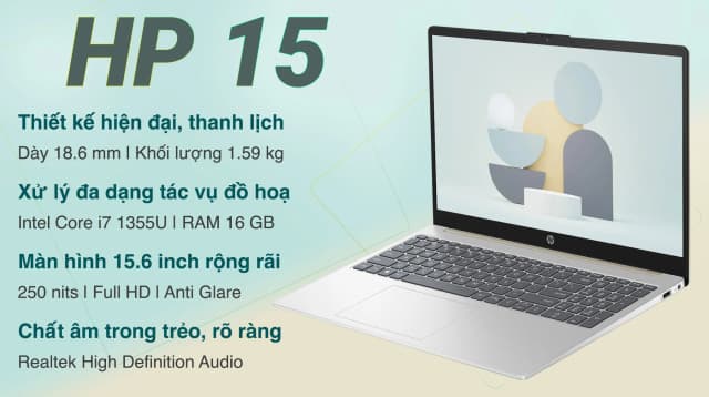 Laptop HP 15 fd0015TU - A19C5PA (i7 1355U, 16GB, 512GB, Full HD, Win11) - 9
