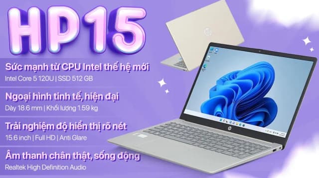 Laptop HP 15 fd0234TU - 9Q969PA-120U (Core 5 120U, 16GB, 512GB, Full HD, Win11) - 2