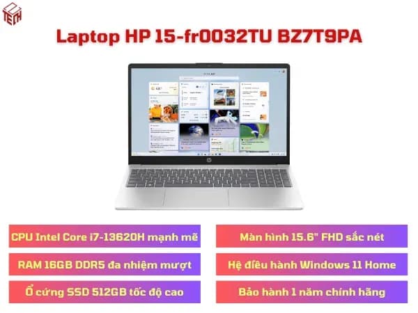 Laptop HP 15 fr0036TU - BZ7U2PA (i5 13420H, 16GB, 512GB, Full HD, Win11) - 18