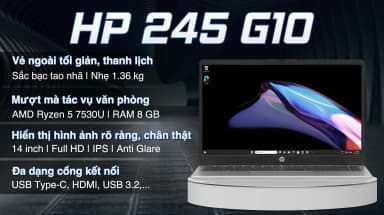 Laptop HP 245 G10 - B8PF9AT (R5 7530U, 8GB, 512GB, Full HD, Win11) - 20