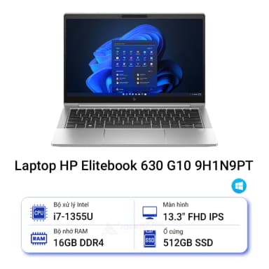 Laptop HP Elitebook 630 G10 - 9H1N9PT (i7 1355U, 16GB, 512GB, Full HD, Win11) - 9