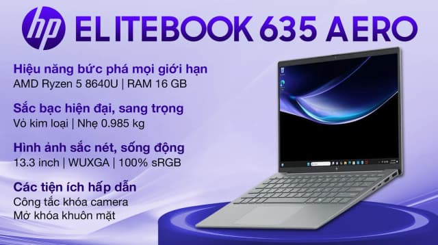 So sánh giá Laptop HP Elitebook 635 Aero G11 - A8WS6PT (R5 8640U, 16GB, 512GB, WUXGA, Win11) rẻ nhất? - Ảnh 8