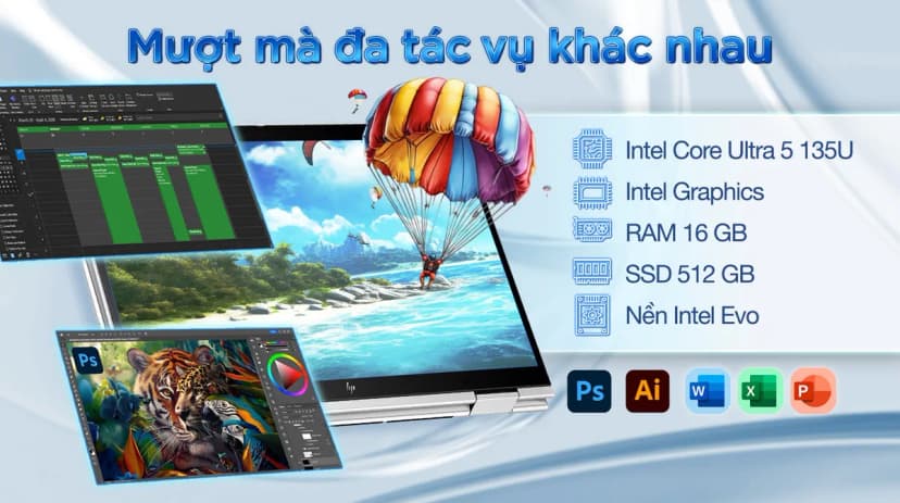 Laptop HP Elitebook X360 830 G11 - A7RB9PT (Ultra 5 135U, 16GB, 512GB, WUXGA, Cảm ứng, Win11 Pro) - Giá rẻ nhất hôm nay - Ảnh 4