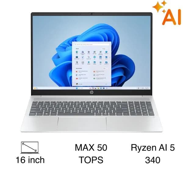 Laptop HP OmniBook 5 16 ag1069AU - BZ7T1PA (R5 AI 340, 16GB, 512GB, WUXGA, OfficeH24+365B, Win11) - Giá rẻ nhất hôm nay - Ảnh 1
