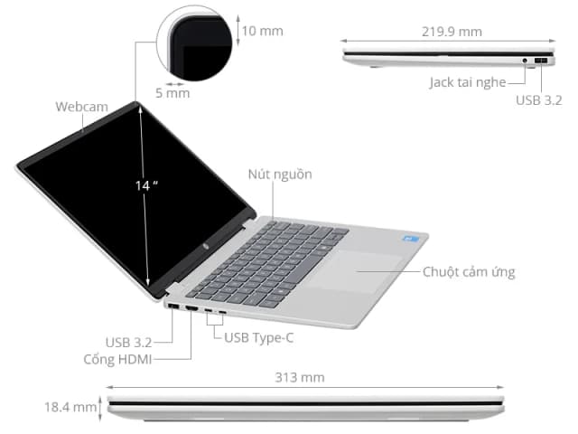 So sánh giá Laptop HP OmniBook 5 Flip 14 fp0057TU - BZ7Q6PA (Core 5 120U, 16GB, 512GB, WUXGA, Cảm ứng, OfficeH24, Win11) rẻ nhất? - Ảnh 4