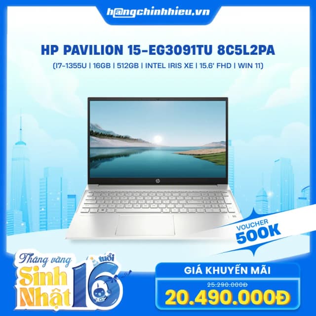 Laptop HP Pavilion 15 eg3091TU - 8C5L2PA (i7 1355U, 16GB, 512GB, Full HD, Win11) - 18