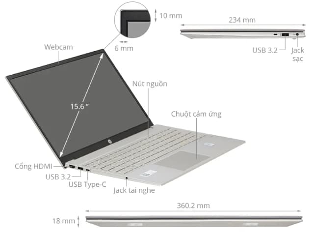 So sánh giá Laptop HP Pavilion 15 eg3098TU i3 1315U/8GB/256GB/Win11 (8C5L9PA) rẻ nhất? - Ảnh 12