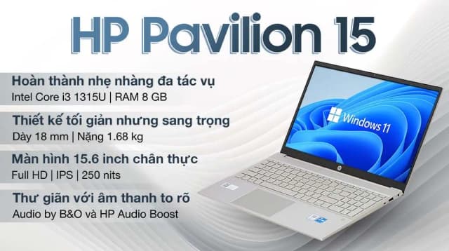 So sánh giá Laptop HP Pavilion 15 eg3098TU i3 1315U/8GB/256GB/Win11 (8C5L9PA) rẻ nhất? - Ảnh 8
