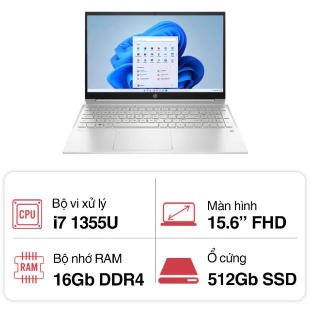 Laptop HP Pavilion 15 eg3112TU - 8U6L9PA (i7 1355U, 16GB, 512GB, Full HD, Win11) - 10