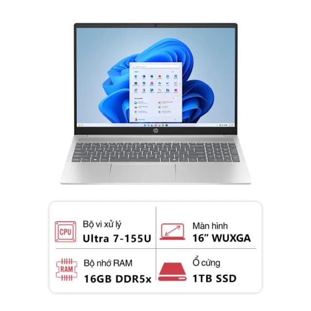 Laptop HP Pavilion 16 af0052TU - AY8C1PA (Ultra 7 155U, 16GB, 1TB, WUXGA, OfficeHS+365, Win11) - 9