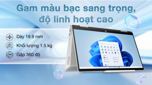 Laptop HP Pavilion X360 14 ek2017TU - 9Z2V5PA (Core 5 120U, 16GB, 512GB, Full HD, Cảm ứng, Win11) - 17