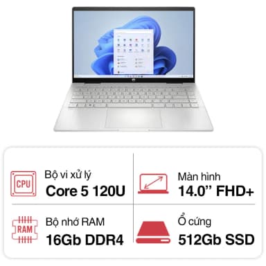 Laptop HP Pavilion X360 14 ek2017TU - 9Z2V5PA (Core 5 120U, 16GB, 512GB, Full HD, Cảm ứng, Win11) - 20