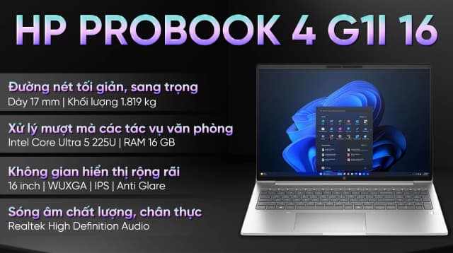 So sánh giá Laptop HP Probook 4 G1i 16 - BQ5D4PT (Ultra 5 225U, 16GB, 512GB, WUXGA, Win11) rẻ nhất? - Ảnh 5