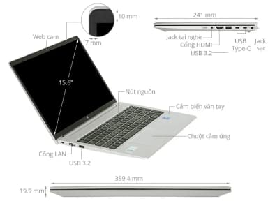 Laptop HP Probook 450 G10 - 9H1N5PT (i5 1335U, 16GB, 512GB, Full HD, Win11) - 11