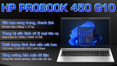 Laptop HP Probook 450 G10 - 9H1N5PT (i5 1335U, 16GB, 512GB, Full HD, Win11) - 9