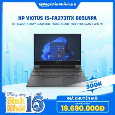 Laptop HP Gaming VICTUS 15 fa2731TX - B85LNPA (i5 13420H, 16GB, 512GB, RTX 3050 6GB, Full HD 144Hz, Win11) - 15