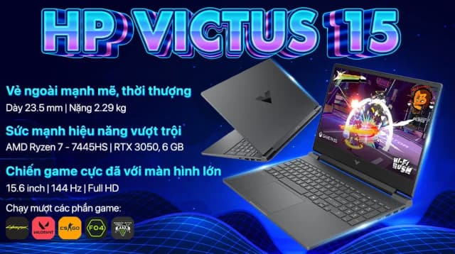 Laptop HP Gaming VICTUS 15 fb3116AX - BX8U4PA (R7 7445HS, 16GB, 512GB, RTX3050 6GB, Full HD 144Hz, Win11) - 4