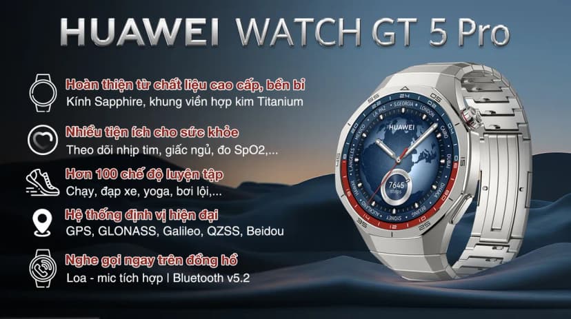 Huawei Watch GT 5 Pro 46mm viền Titanium dây Titanium - Giá rẻ nhất hôm nay - Ảnh 2
