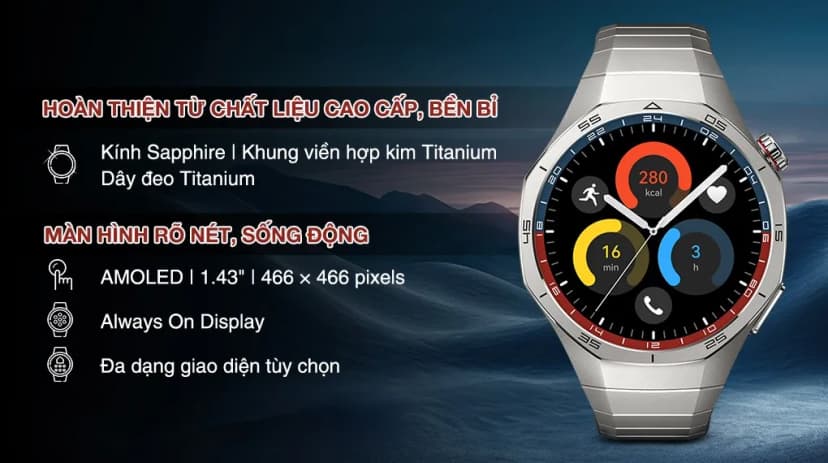 Huawei Watch GT 5 Pro 46mm viền Titanium dây Titanium - Giá rẻ nhất hôm nay - Ảnh 3
