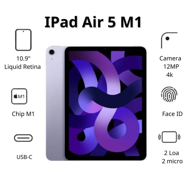 Máy tính bảng iPad Air 5 M1 WiFi Cellular 256GB - 13