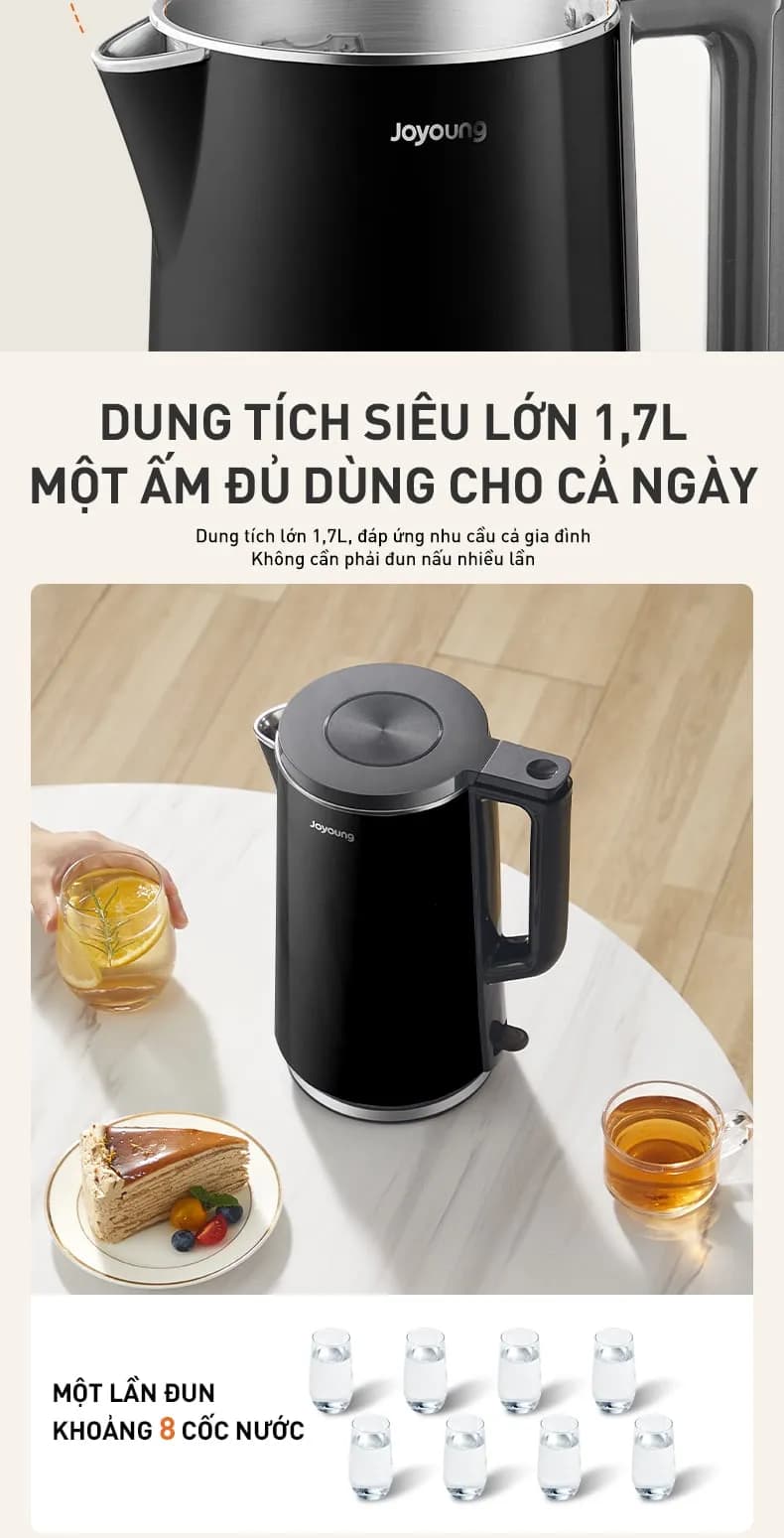 Bình đun siêu tốc Joyoung 1.7 lít JEK-588 - Giá rẻ nhất hôm nay - Ảnh 12