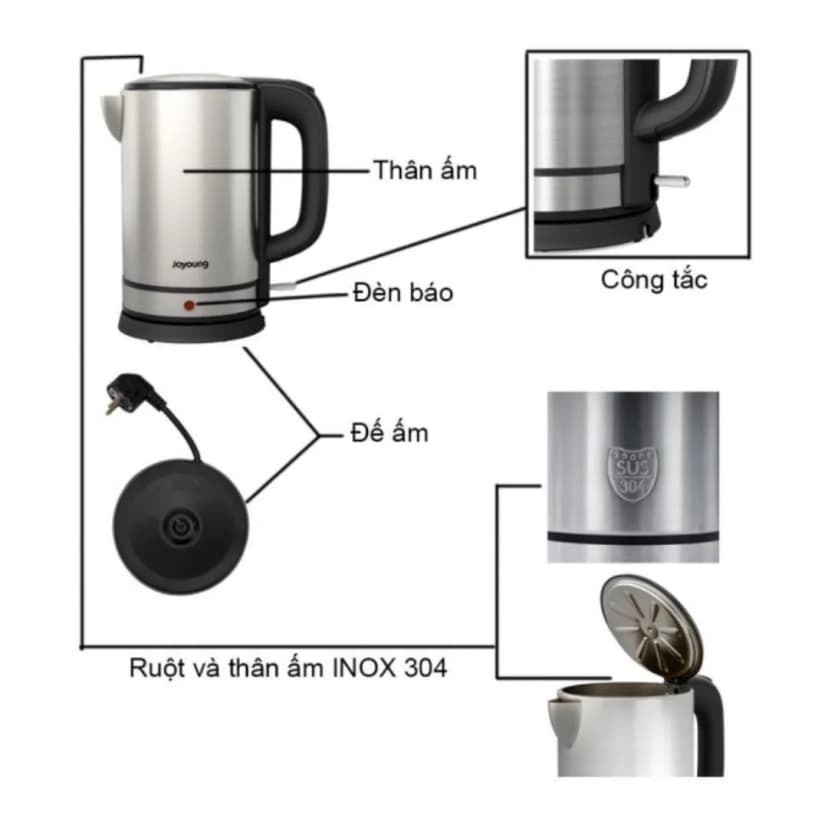 Bình đun siêu tốc Joyoung 1.7 lít JEK-588 - Giá rẻ nhất hôm nay - Ảnh 84