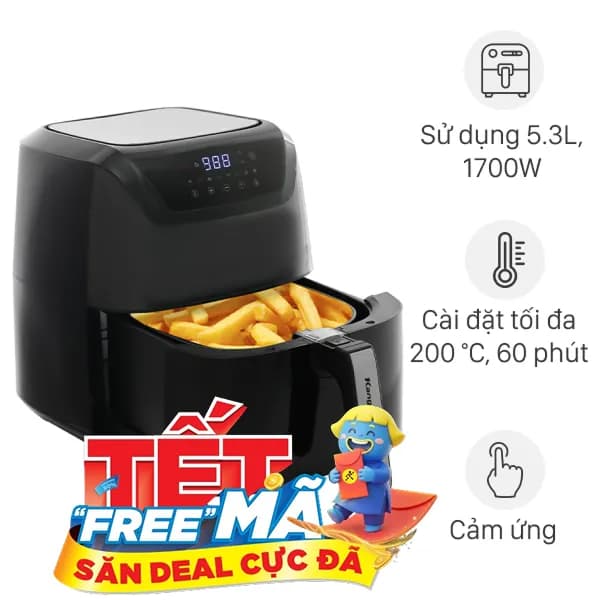 So sánh giá Nồi chiên không dầu Kangaroo 8 lít KG8AF1A rẻ nhất? - Ảnh 5