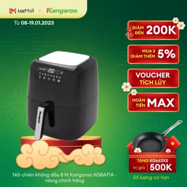 So sánh giá Nồi chiên không dầu Kangaroo 8 lít KG8AF1A rẻ nhất? - Ảnh 9
