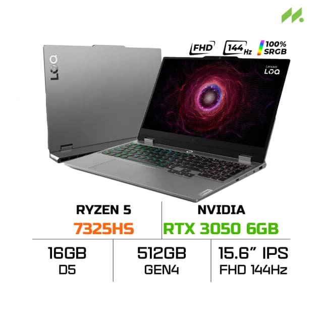 Laptop Lenovo Gaming LOQ 15ARP9 - 83JC00LVVN (R5 7235HS, 16GB, 512GB, RTX 3050 6GB, Full HD 144Hz, Win11) - 18