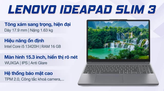 Laptop Lenovo IdeaPad Slim 3 15IRH10 - 83K1000HVN (i5 13420H, 16GB, 512GB, WUXGA, Win11) - 4