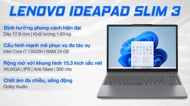 Laptop Lenovo IdeaPad Slim 3 15IRH10 - 83K1000FVN (i7 13620H, 24GB, 512GB, WUXGA, Win11) - 4
