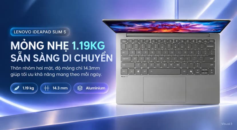 Laptop Lenovo IdeaPad Slim 5 13IWC11 - 83UE000UVN (Core 5 315, 16GB, 512GB, WQXGA 120Hz, Win11) - Giá rẻ nhất hôm nay - Ảnh 5