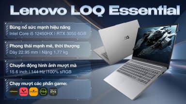 Laptop Lenovo Gaming LOQ 15IAX9E - 83LK0079VN (i5 12450HX, 16GB, 512GB, RTX 3050 6GB, Full HD 144Hz, Win11) - 2