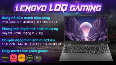Laptop Lenovo Gaming LOQ 15IRX9 - 83DV003CVN (i5 13450HX, 16GB, 512GB, RTX 3050 6GB, Full HD 144Hz, Win11) - 12