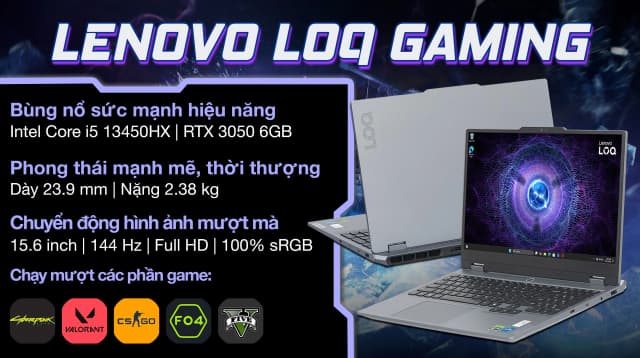 Laptop Lenovo Gaming LOQ 15IRX9 - 83DV00PSVN (i5 13450HX, 24GB, 512GB, RTX 3050 6GB, Full HD 144Hz, Win11) - 5