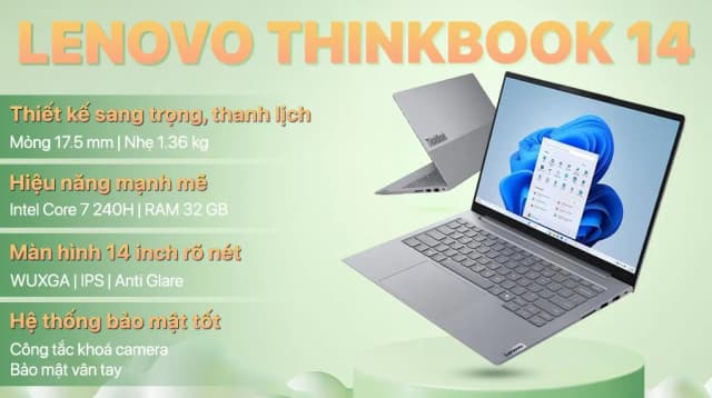 Laptop Lenovo ThinkBook 14 - 21SG007VVN (Core 7 240H, 32GB, 1TB, WUXGA, Win11) - 3