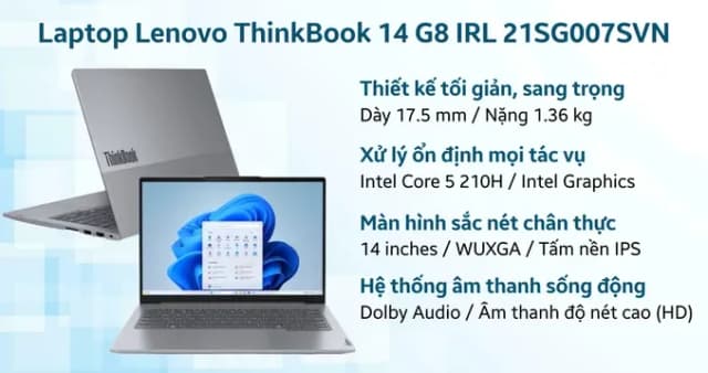 Laptop Lenovo ThinkBook 14 G8 - 21SG007SVN (Core 5 210H, 16GB, 512GB, WUXGA, Win11) - 11