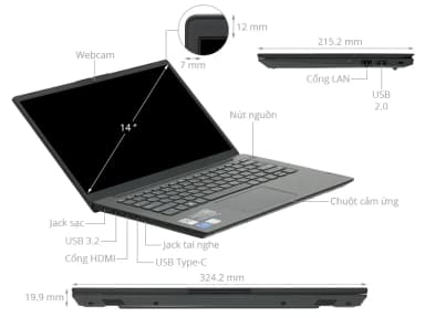 Laptop Lenovo V14 G4 - 83A00012VN (i7 1355U, 16GB, 512GB, Full HD, Win11) - 9