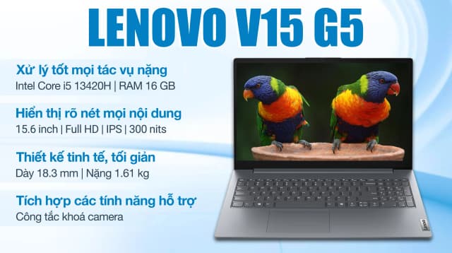 So sánh giá Laptop Lenovo V15 G5 IRL - 83HF00BYVN (i5 13420H, 16GB, 512GB, Full HD, Win11) rẻ nhất? - Ảnh 3