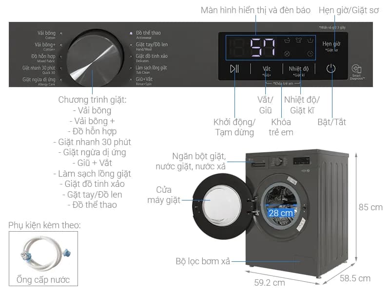 Máy giặt LG Inverter 9 kg FB1209S6M - Giá rẻ nhất hôm nay - Ảnh 20