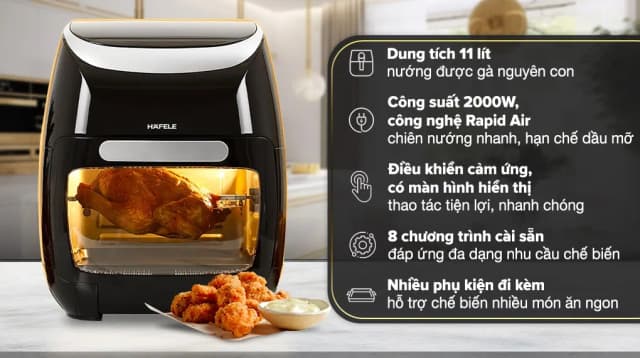 So sánh giá Lò chiên không dầu Hafele 11 lít HS-AF1102B (535.43.715) rẻ nhất? - Ảnh 4